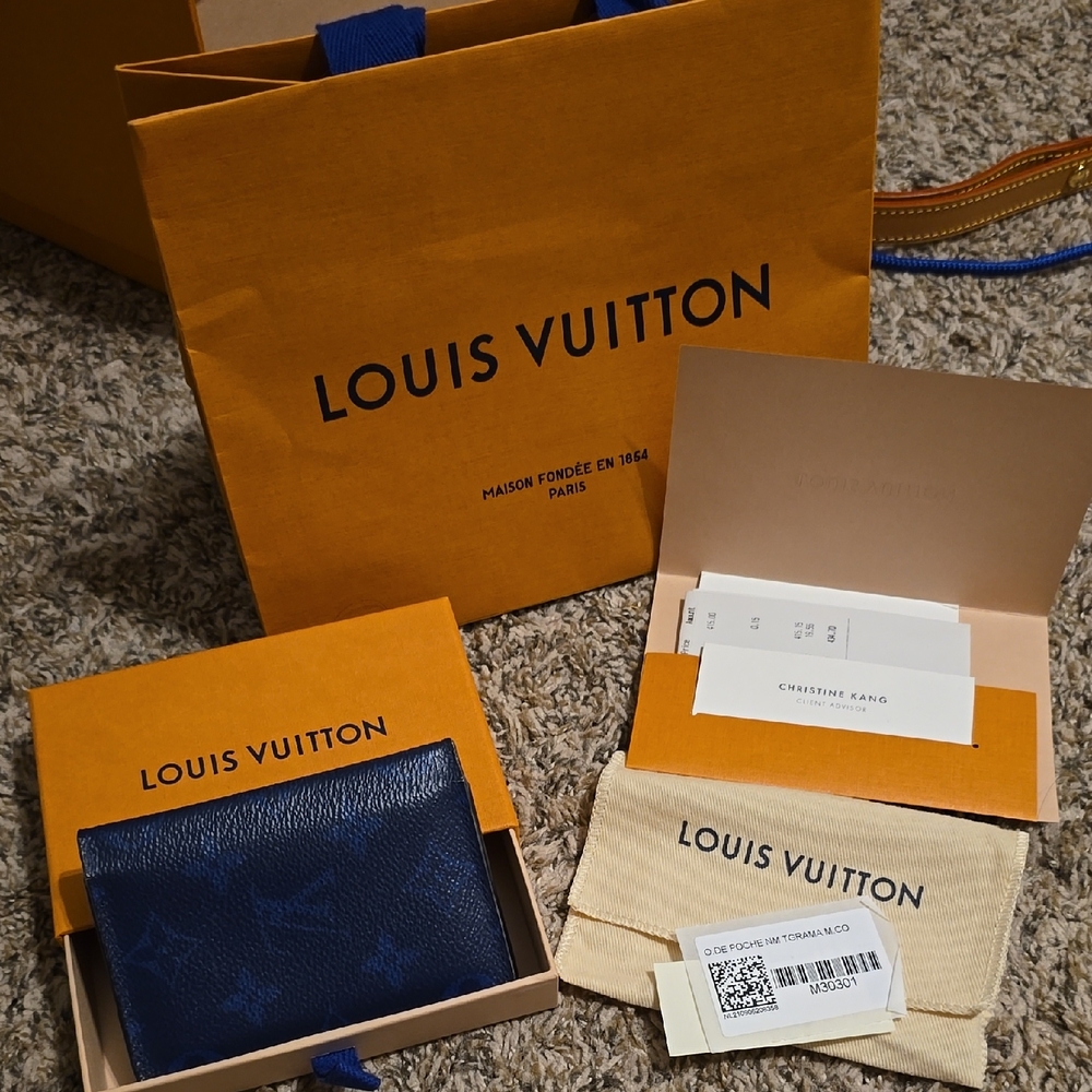 Louis Vuitton Navy Monogram Card Holder